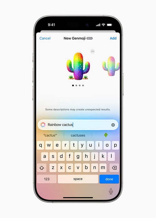 Genmoji para crear tus propios emoji
