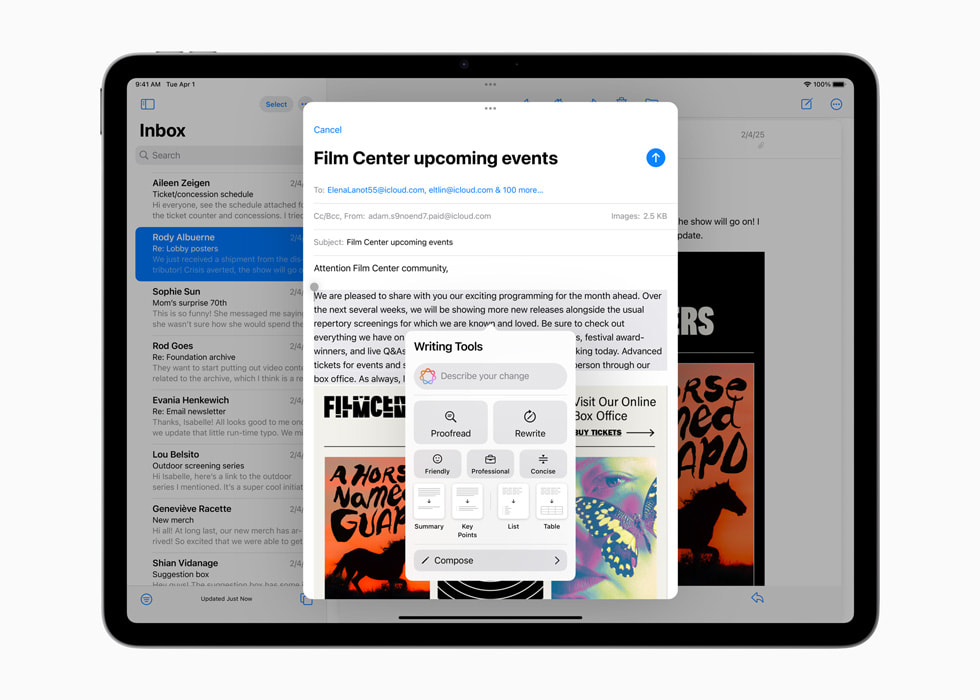Apple iPad Air con herramientas de escritura inteligentes Apple iPad Air con herramientas de escritura inteligentes