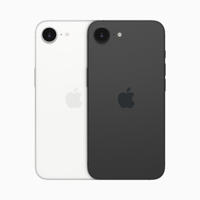 Colores del iPhone 16e en la parte posterior Colores del iPhone 16e en la parte posterior