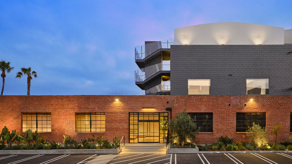 Vista externa del nuevo estudio de Apple Music en Culver City