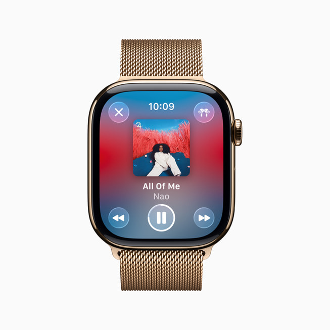 Diseño actualizado de Ahora Reproduciendo en watchOS 26 Diseño actualizado de Ahora Reproduciendo en watchOS 26