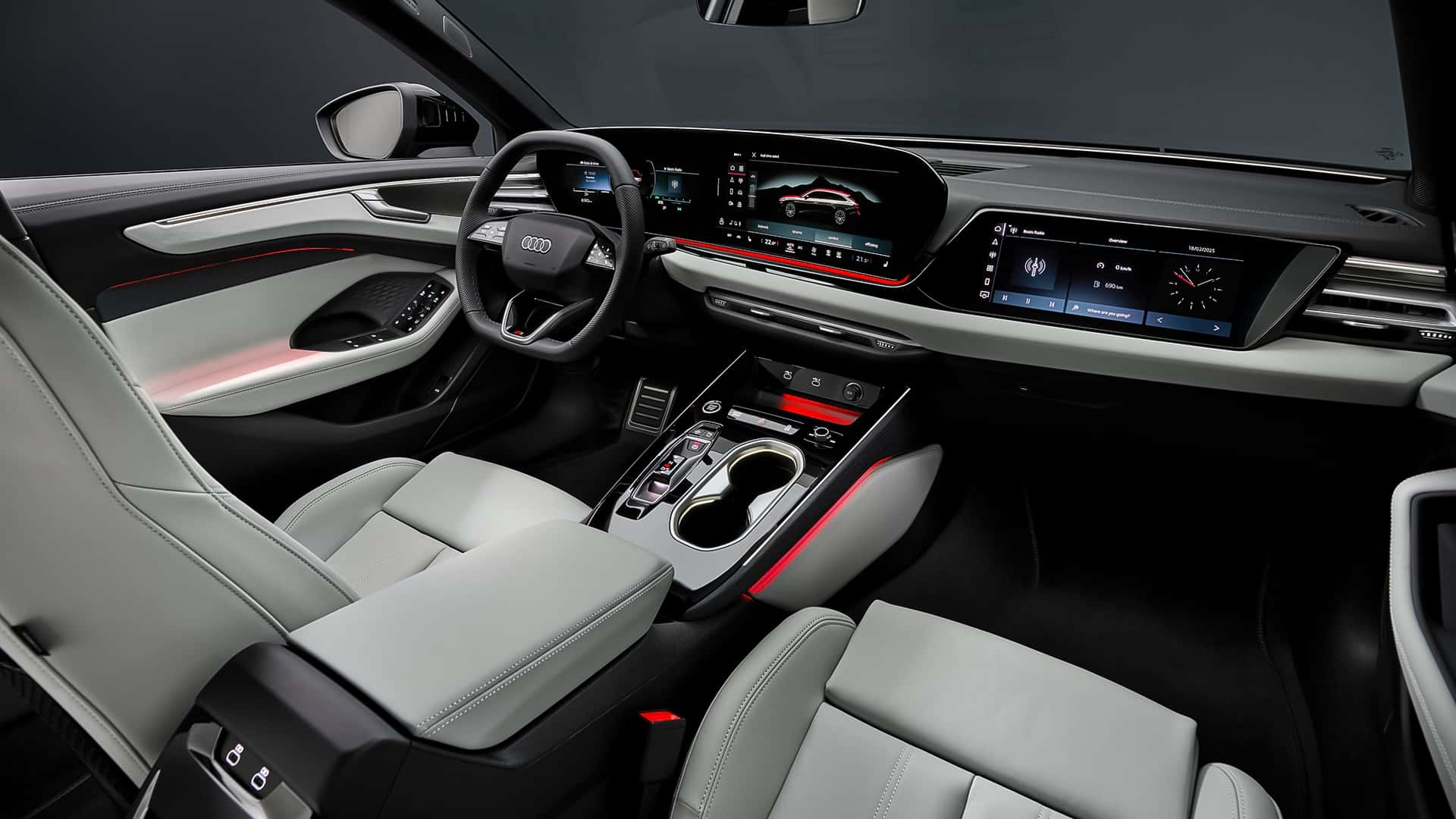 Diseño interior del Audi A6 Avant 2025 en configuración tope de gama