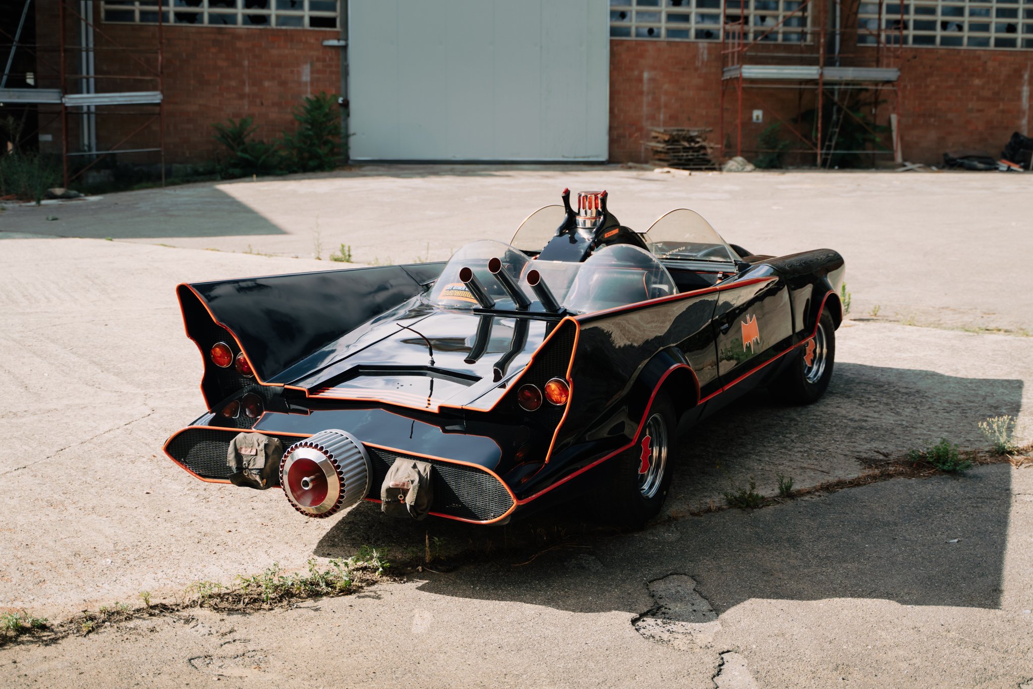 El exterior estilizado del Batmobile El exterior estilizado del Batmobile