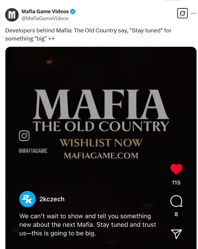 Teaser de Mafia: The Old Country. Teaser de Mafia: The Old Country.