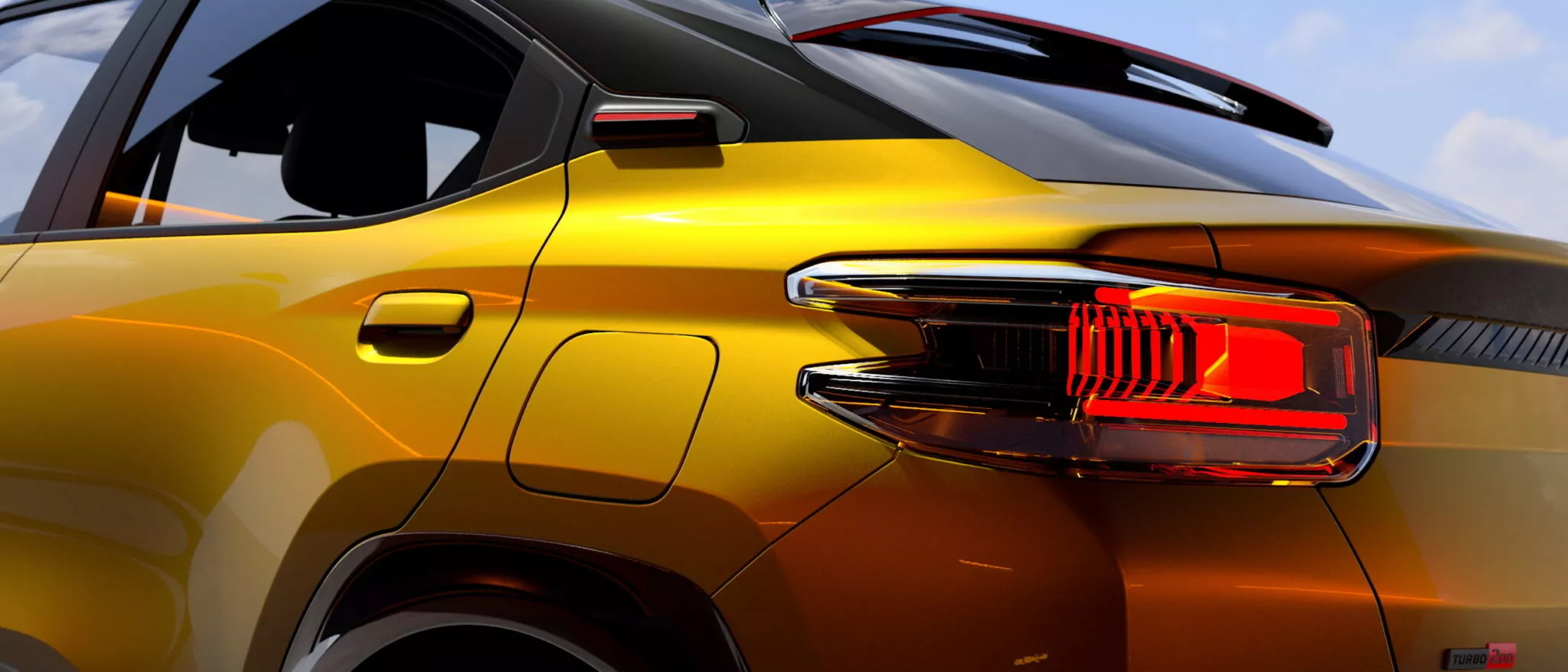 Vista trasera del Citroën Basalt Vision con tira LED