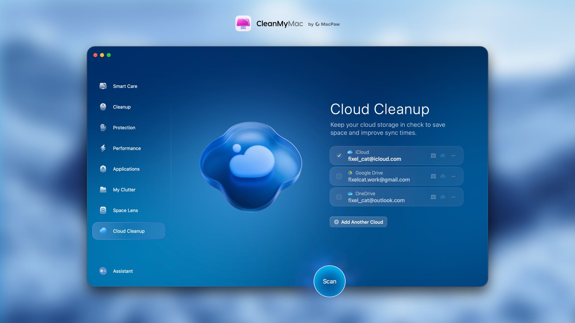 CleanMyMac Cloud Cleanup - Escanear servicios en la nube CleanMyMac Cloud Cleanup - Escanear servicios en la nube