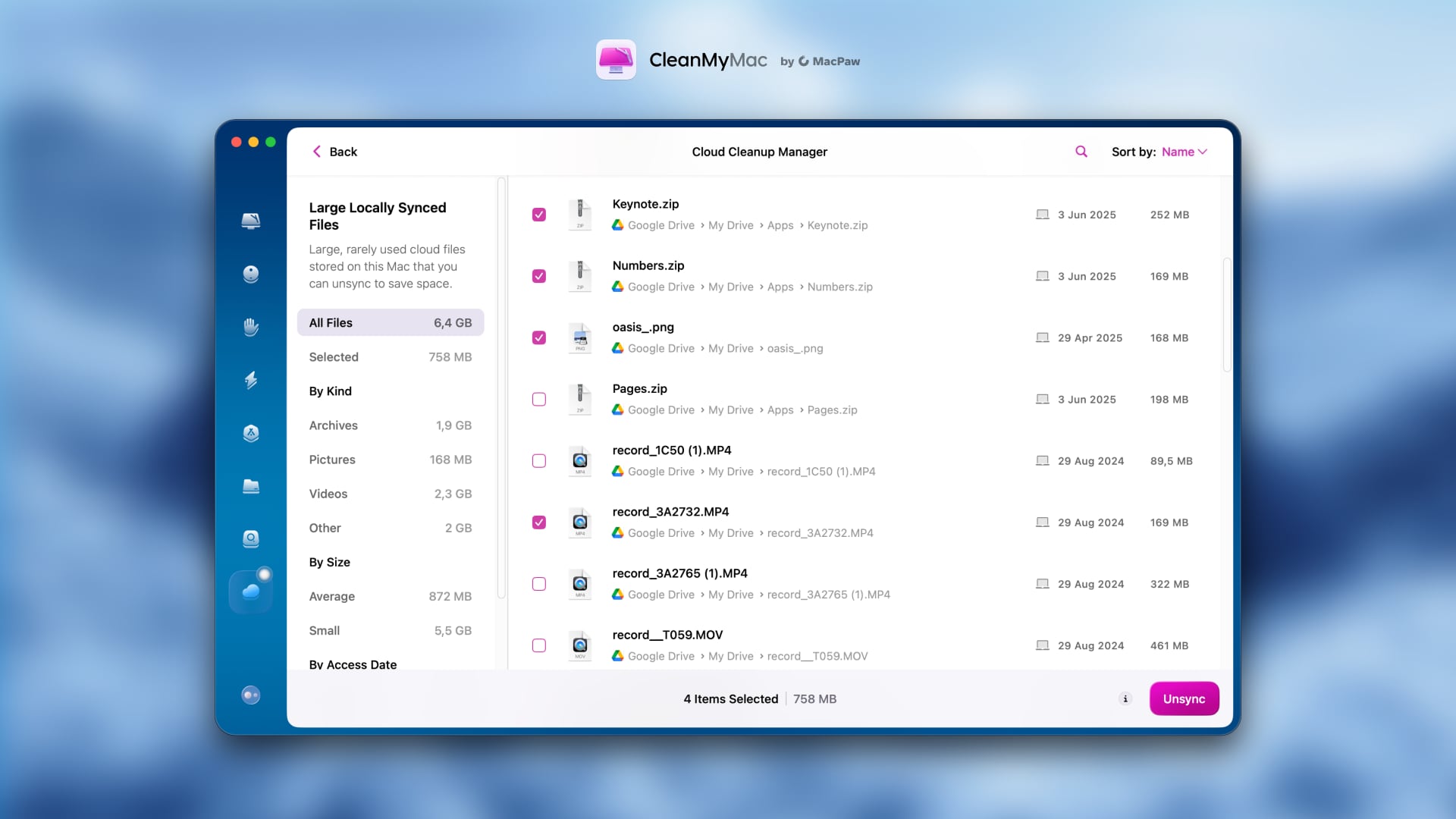CleanMyMac Cloud Cleanup - Eliminación de contenido innecesario CleanMyMac Cloud Cleanup - Eliminación de contenido innecesario