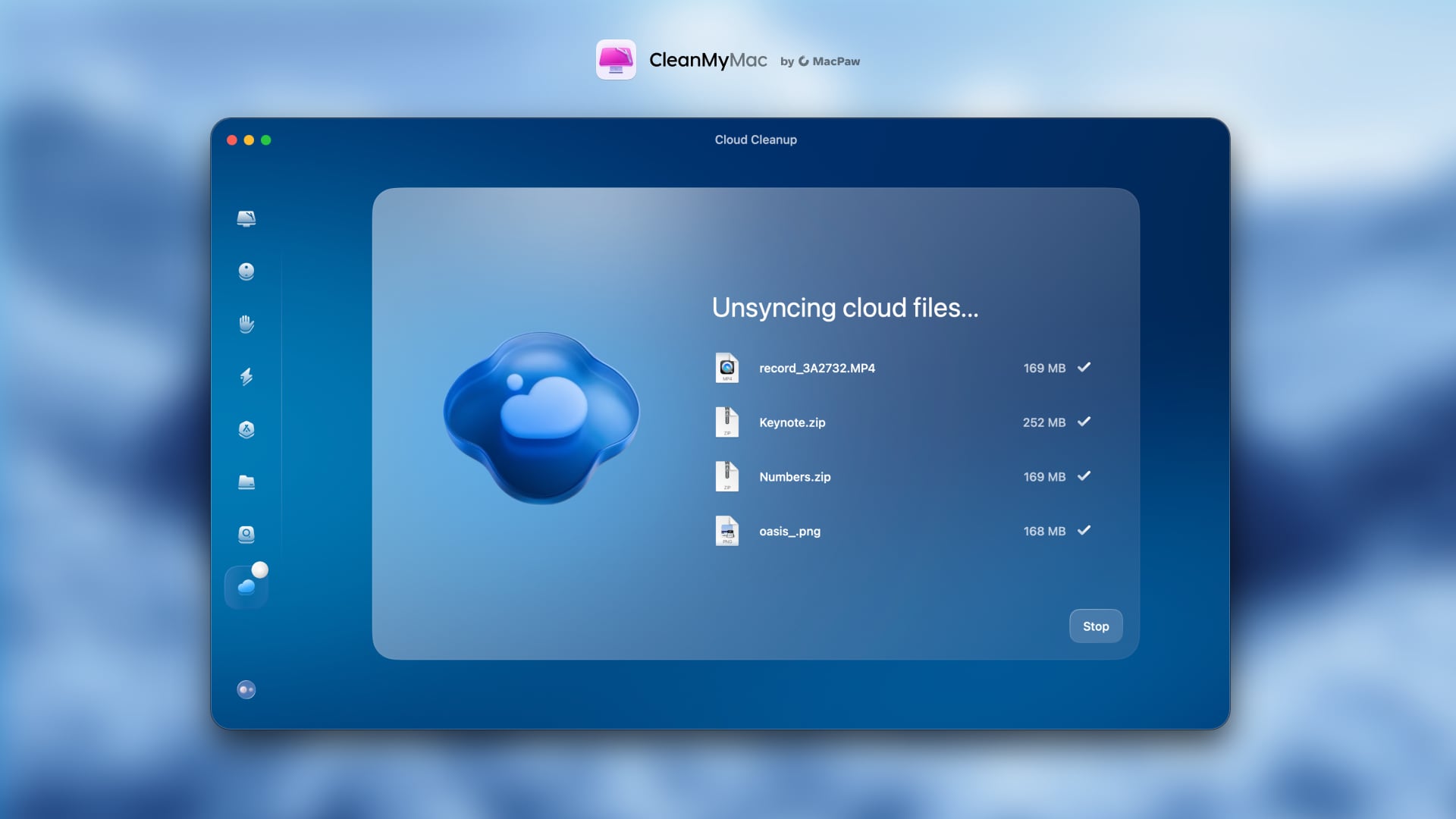 CleanMyMac Cloud Cleanup - Trabajando con archivos CleanMyMac Cloud Cleanup - Trabajando con archivos