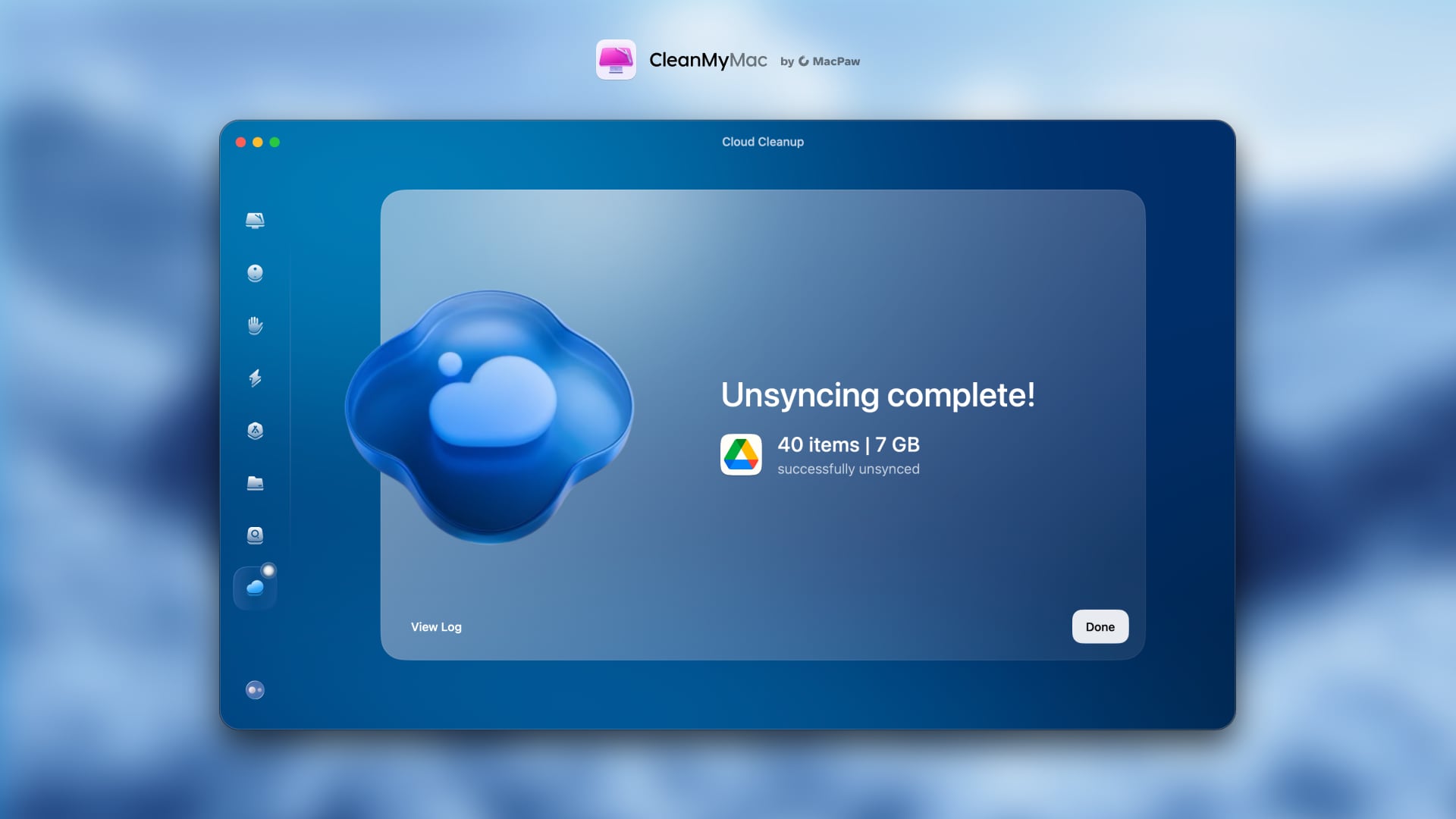 El trabajo de CleanMyMac Cloud Cleanup. Ilustración: MacPaw