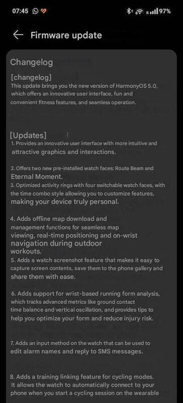 Huawei Watch GT 4 actualización global versión 5.0.0.36 Huawei Watch GT 4 actualización global versión 5.0.0.36