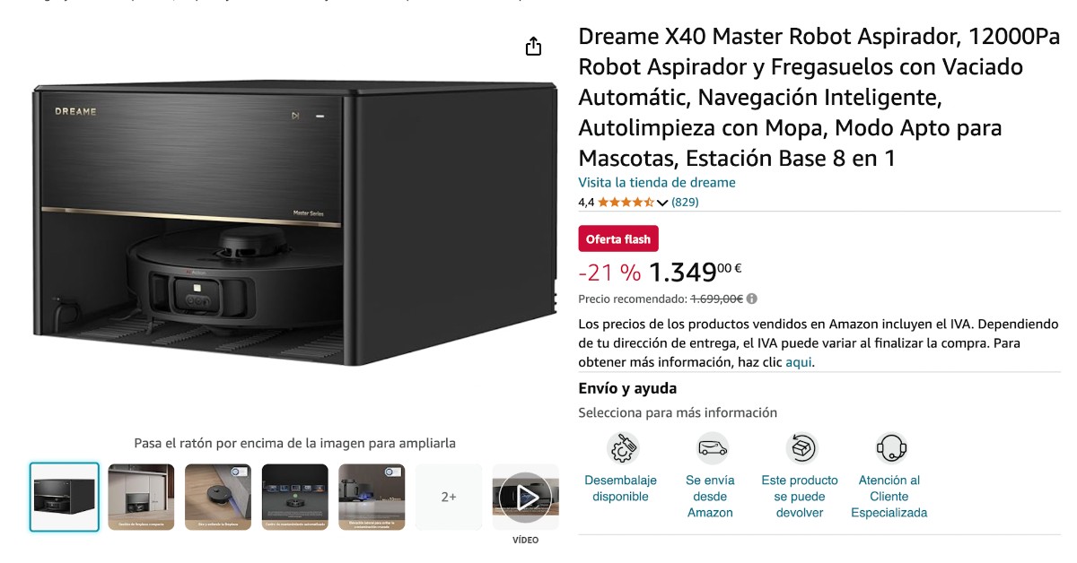 Robot Aspirador Dream X40 Master con un descuento de 350€ No te lo pierdas.
Robot Aspirador Dream X40 Master con un descuento de 350€ No te lo pierdas.