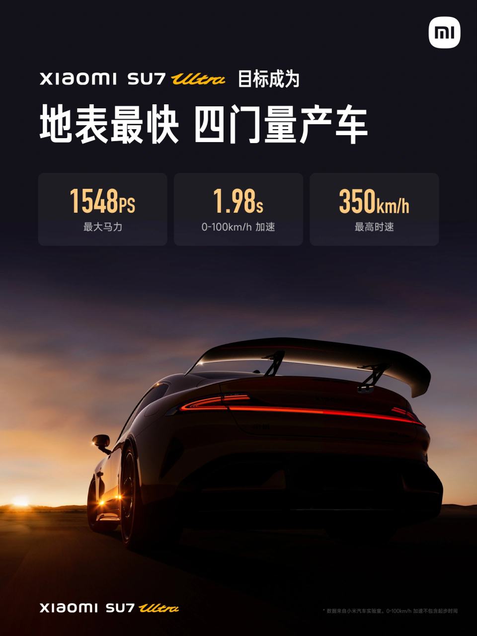 Xiaomi SU7 Ultra es la versión más potente del sedán eléctrico SU7 Xiaomi SU7 Ultra es la versión más potente del sedán eléctrico SU7