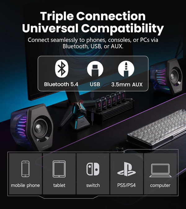Iluminación RGB del altavoz Edifier G2000 Pro Iluminación RGB del altavoz Edifier G2000 Pro