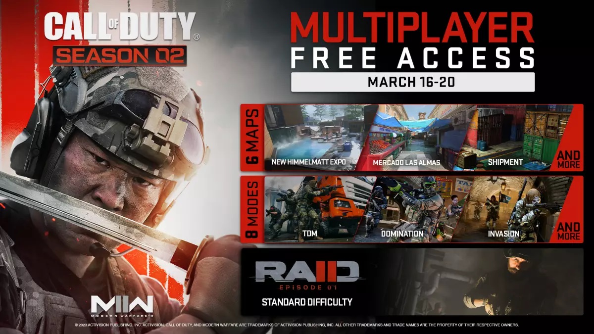Fin de semana gratis de Call of Duty: Modern Warfare II: los modos online estarán disponibles para todos del 16 al 20 de marzo