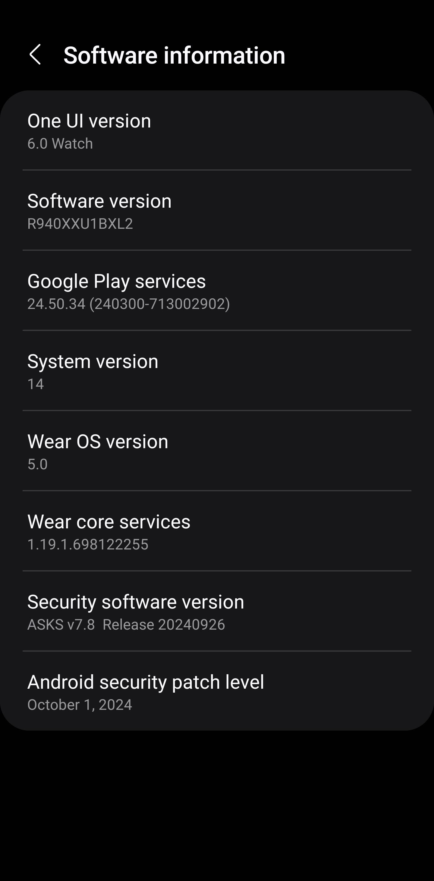 Información sobre la última actualización de los smartwatches de la serie Galaxy Watch 6