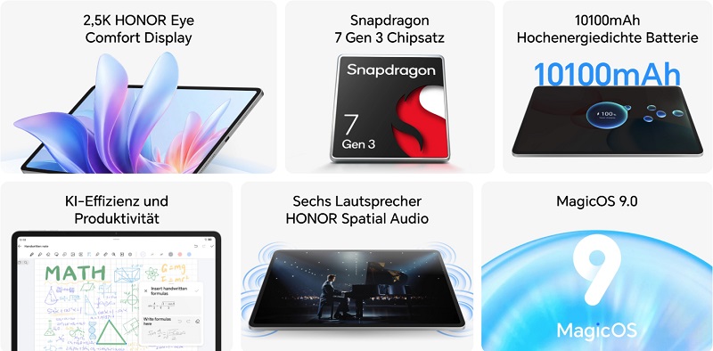 Honor Pad 10 Honor Pad 10 en colores azul y gris