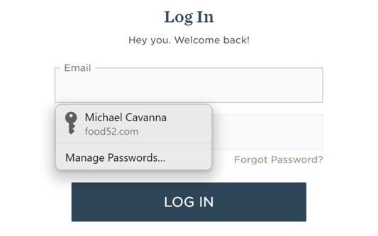 Captura de pantalla de la extensión en Firefox Captura de pantalla de la extensión iCloud Passwords en Firefox