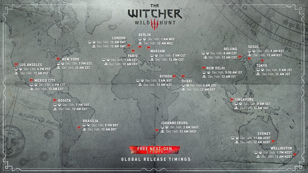 Con cuidado para los jugadores: CD Projekt Red publica el mapa de lanzamiento de la versión actualizada de The Witcher 3: Wild Hunt en todos los rincones del mundo-2