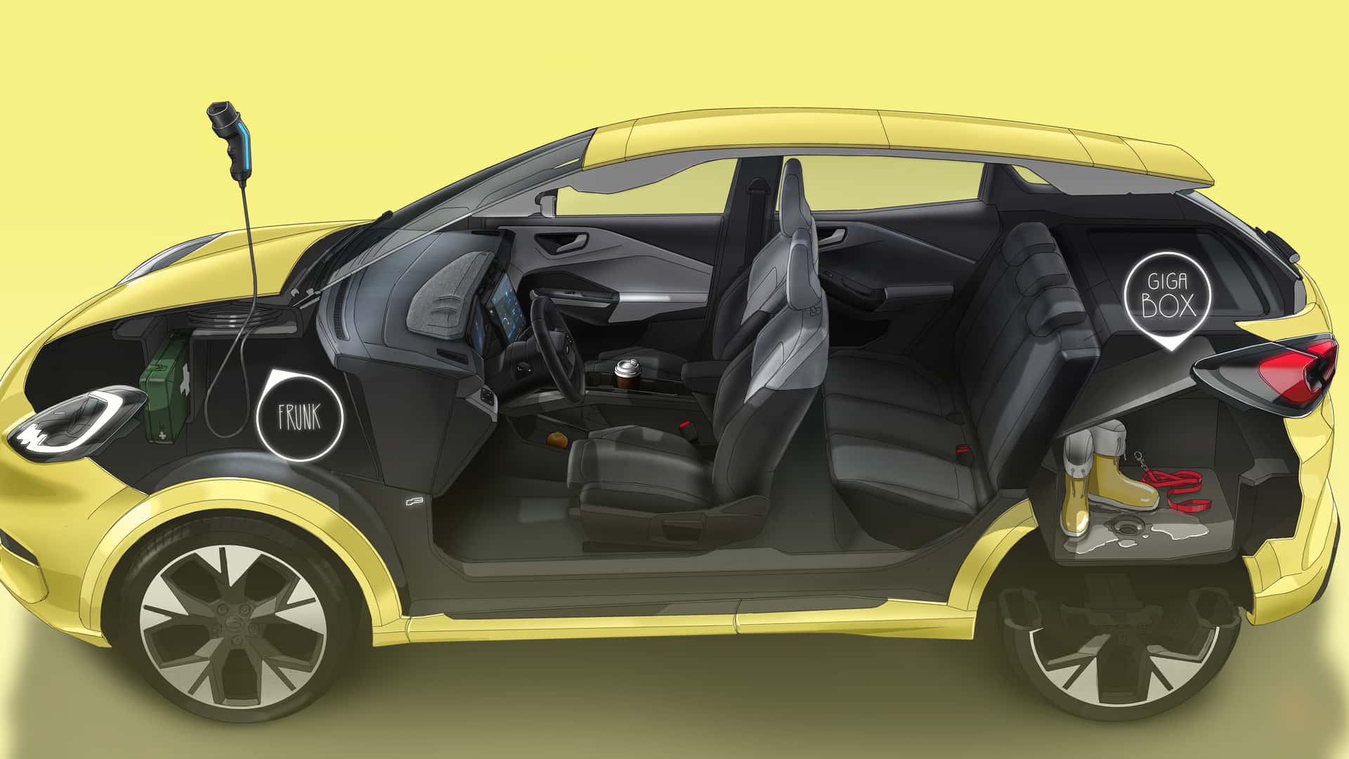 Interior del Ford Puma Gen-E con doble pantalla HD