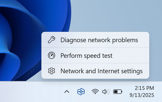 Windows 11 tendrá un comprobador de velocidad de Internet integrado directamente en la barra de tareas-2 Menú de opciones de Wi-Fi de Windows 11