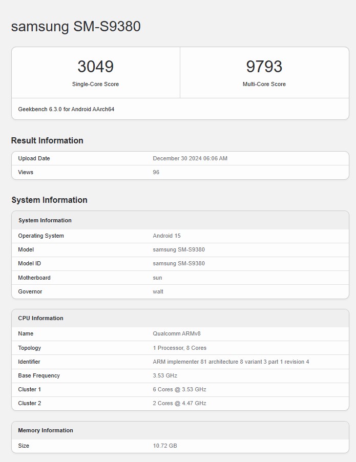 Resultados de las pruebas de rendimiento del procesador del Galaxy S25 Ultra Resultados de las pruebas de rendimiento del procesador del Galaxy S25 Ultra