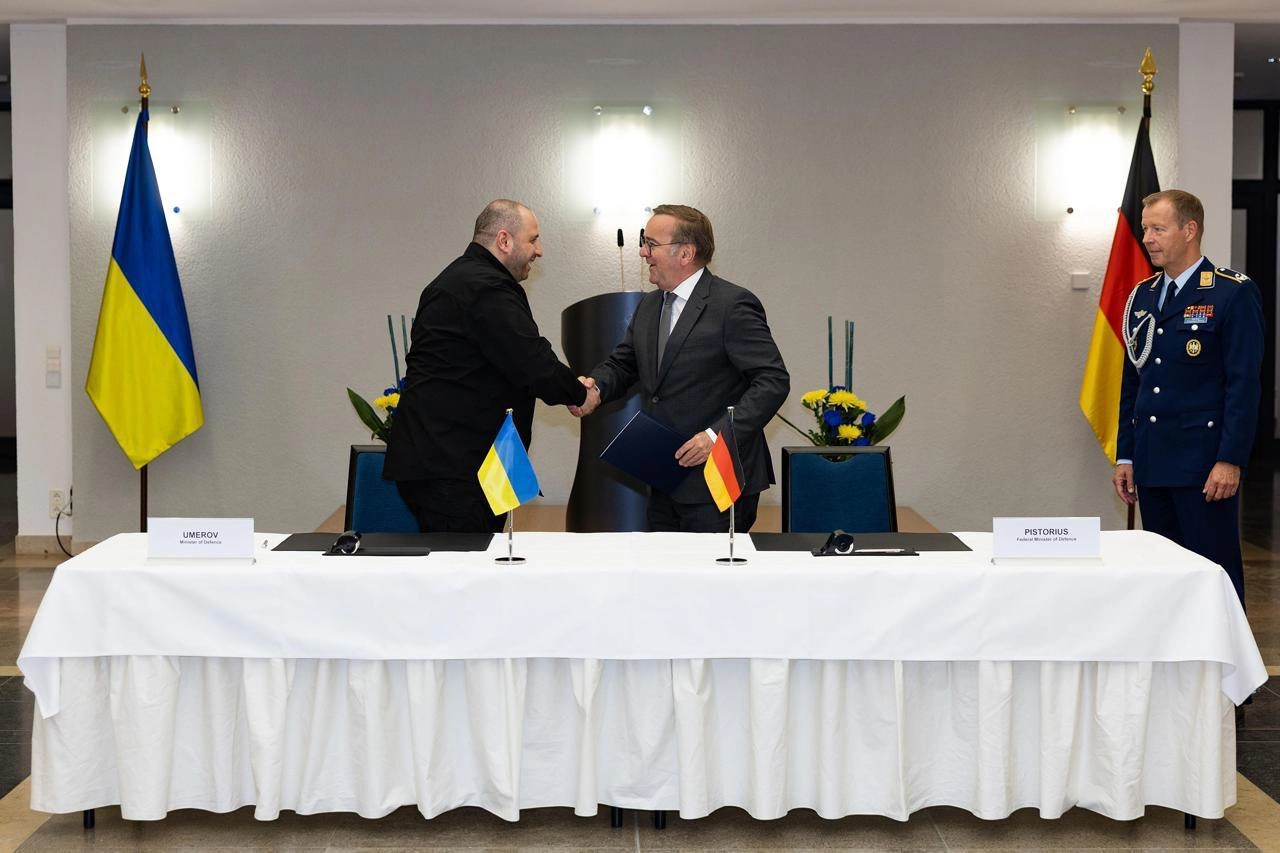 Rustam Umerov y Boris Pistorius. Ilustración: Ministerio de Defensa de Ucrania