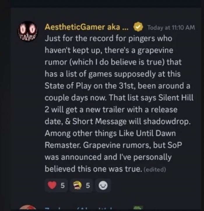 Información privilegiada: El juego de terror Silent Hill Short Message de Konami se anunciará en la feria State of Play-2