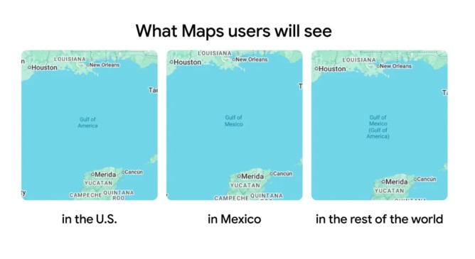 Cambios en el nombre del Golfo de México en Google Maps Cambios en el nombre del Golfo de México en Google Maps