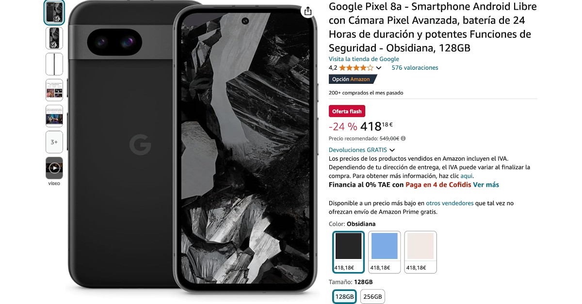 Smartphone Google Pixel 8a - descuento de 131€! Smartphone Google Pixel 8a - descuento de 131€!