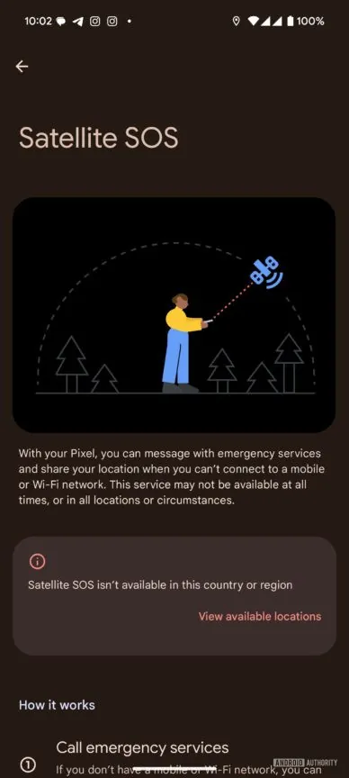 Función SOS del satélite Google Pixel Función SOS del satélite Google Pixel
