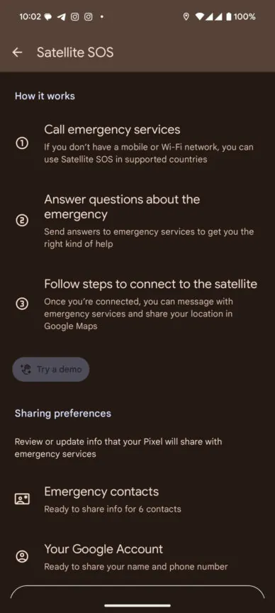 Función SOS del satélite Google Pixel Función SOS del satélite Google Pixel