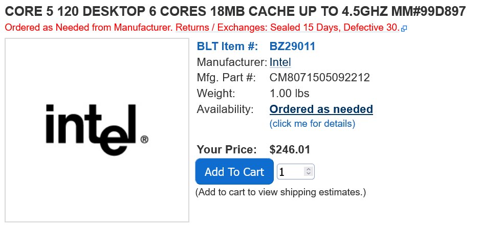 Procesadores Intel Core 5 120 y 120F Procesadores Intel Core 5 120 y 120F