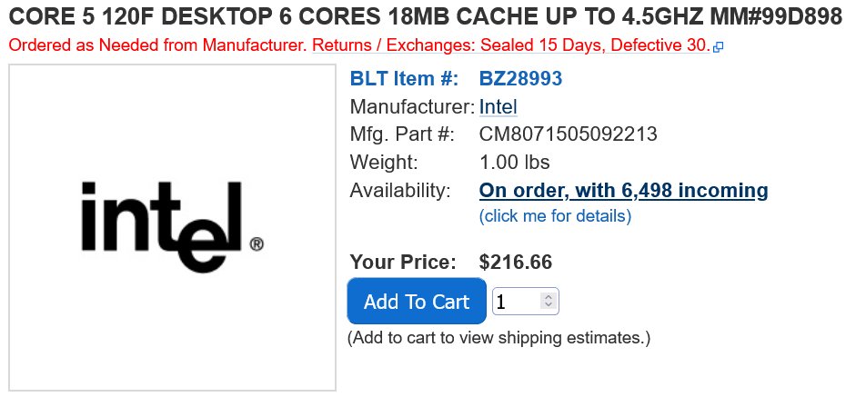 Procesadores Intel Core 5 120 y 120F en la imagen Procesadores Intel Core 5 120 y 120F en la imagen