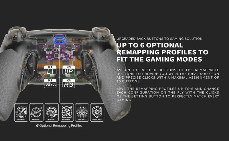 Modelo 2 del gamepad PHANTOM de Hexgaming Modelo 2 del gamepad PHANTOM de Hexgaming