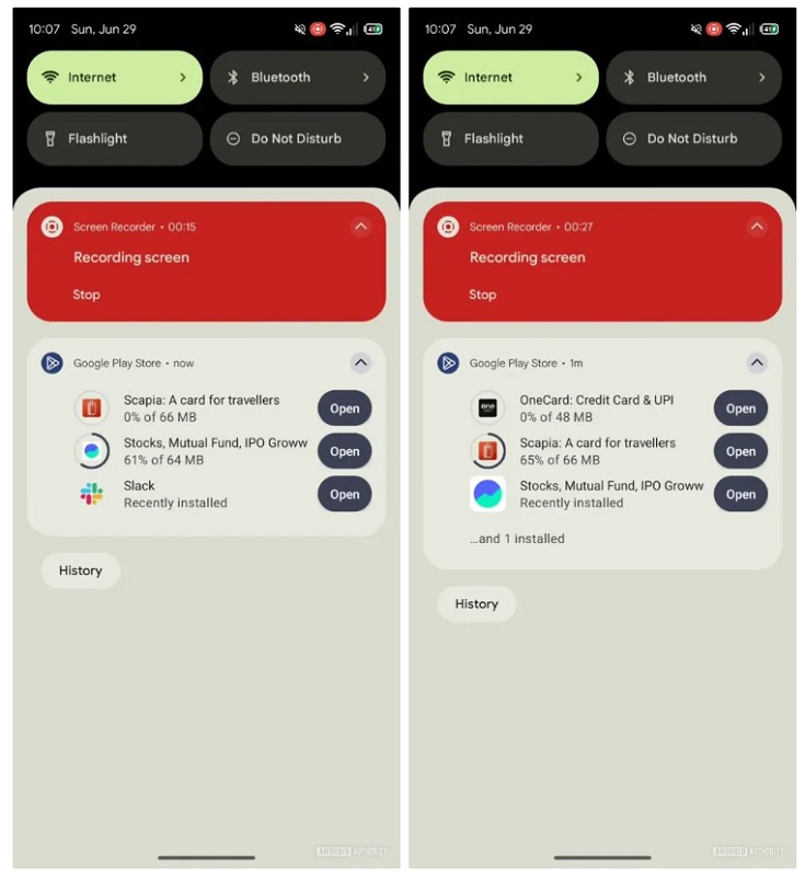 Actualizando la interfaz de notificación de descarga de aplicaciones