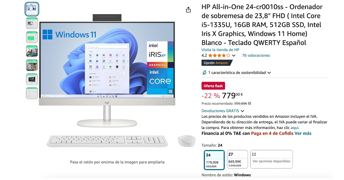 Ordenador de sobremesa HP All-in-One 24-cr0010ss - No te lo pierdas- descuento de 220€. Ordenador de sobremesa HP All-in-One 24-cr0010ss - No te lo pierdas- descuento de 220€.