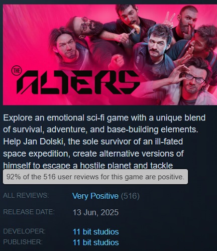 Captura de pantalla del juego The Alters Captura de pantalla del juego The Alters