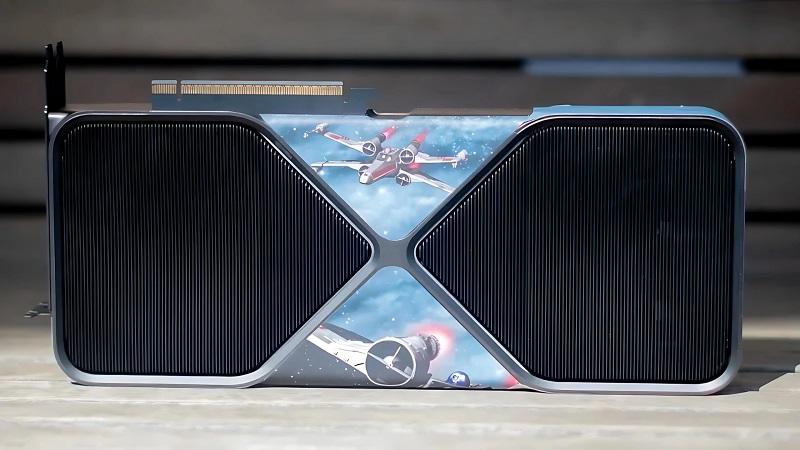 Tarjeta gráfica RTX 5090 con imagen de un caza X-Wing Tarjeta gráfica RTX 5090 con imagen de un caza X-Wing
