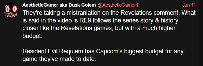Mensaje de Dusk Golem