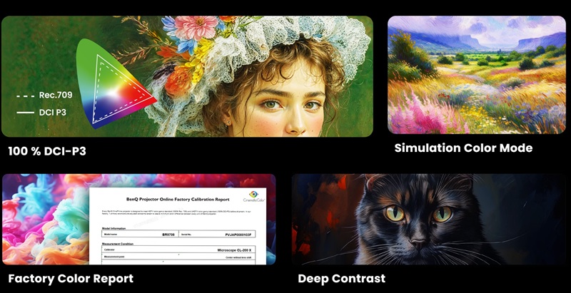 Demostración de calidad de imagen del proyector BenQ BR9708