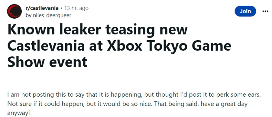 Un informante ha insinuado que habrá algún anuncio interesante e inesperado relacionado con la franquicia Castlevania en un futuro próximo. Tal vez en el Tokyo Game Show 2023?-2 Un informante ha insinuado que habrá algún anuncio interesante e inesperado relacionado con la franquicia Castlevania en un futuro próximo. Tal vez en el Tokyo Game Show 2023?-2