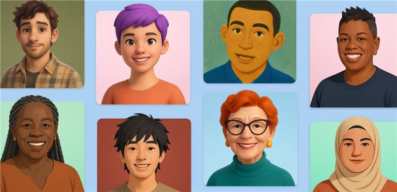 Avatares animados AI Portraits de Microsoft