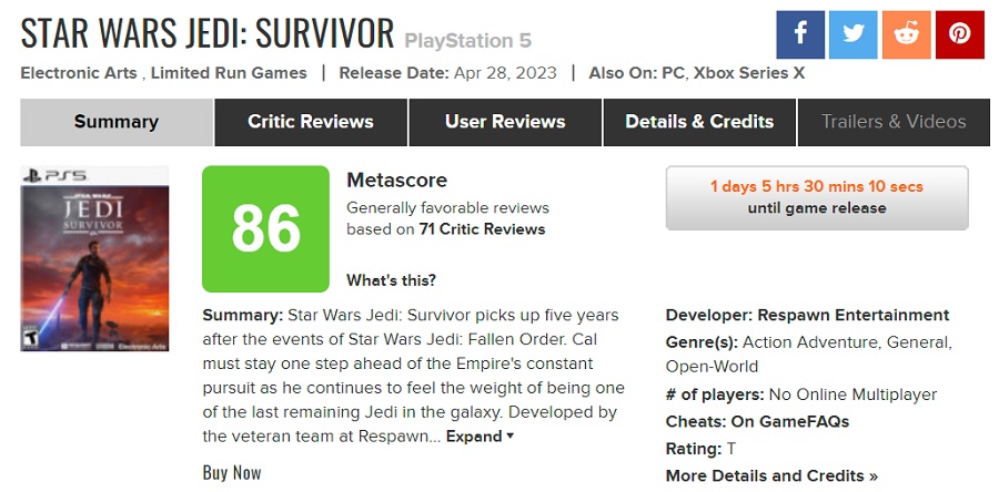 Una digna secuela de un gran juego: la crítica ha quedado satisfecha con Star Wars Jedi: Survivor. Las reseñas en los agregadores son alentadoras-2 Una digna secuela de un gran juego: la crítica ha quedado satisfecha con Star Wars Jedi: Survivor. Las reseñas en los agregadores son alentadoras-2