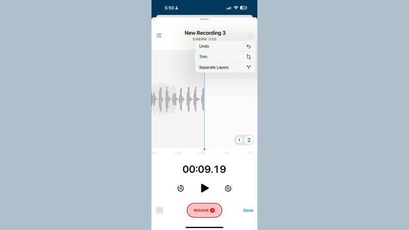 Notas de voz por capas en iOS 18.2