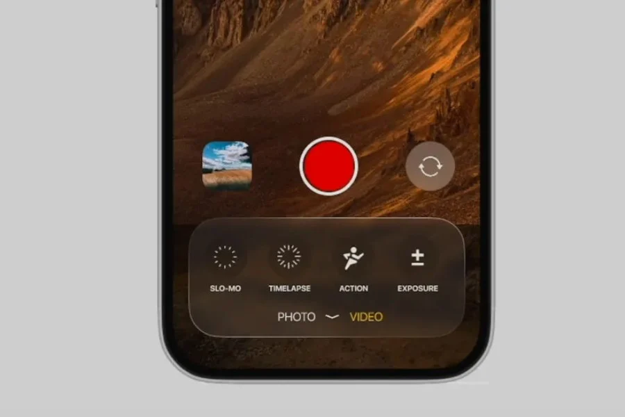 Supuestamente, la nueva interfaz de la app Cámara en iOS 19