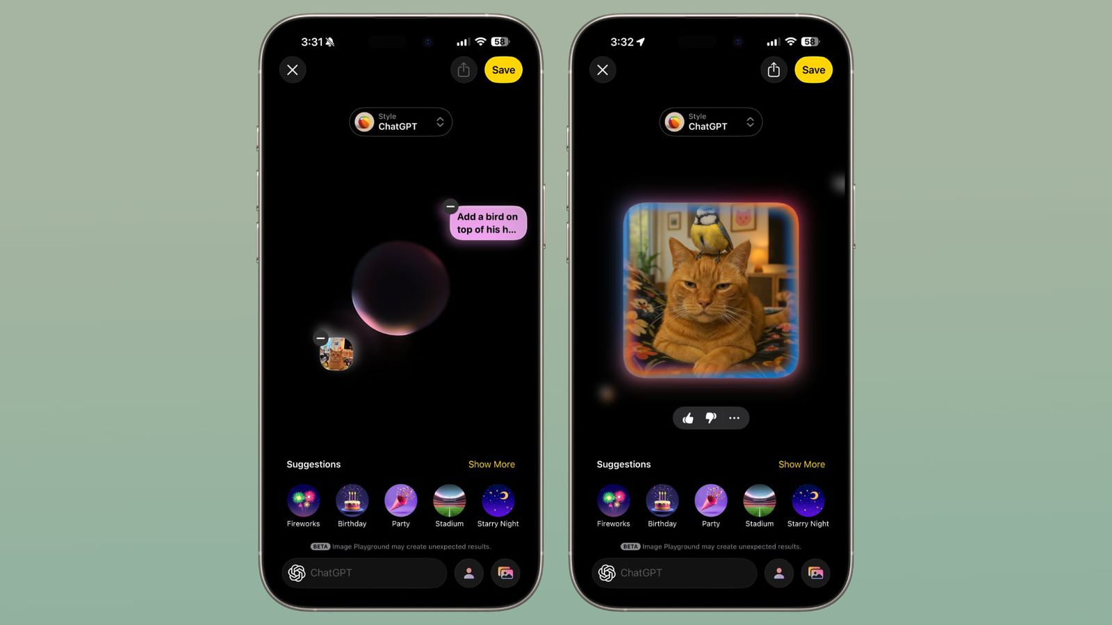 Imagen realista de Image Playground en iOS 26 Imagen realista de Image Playground en iOS 26