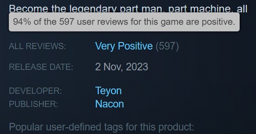 A diferencia de la crítica, a los jugadores les gustó mucho el shooter RoboCop: Rogue City. Los usuarios de Steam dejaron un 94% de críticas positivas-2
