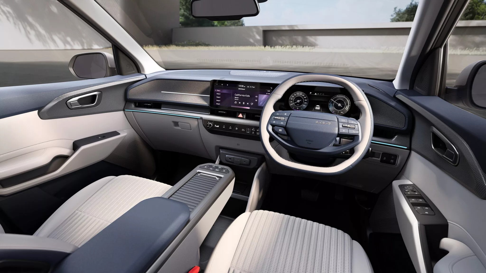Vista trasera del Kia Carens Clavis EV Vista trasera del Kia Carens Clavis EV