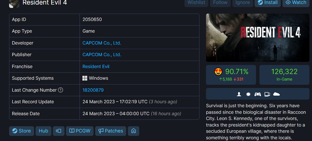 El remake de Resident Evil 4 se ha convertido en el lanzamiento más exitoso de la serie en Steam. El pico online del primer día supera las 126.000 personas-2 El remake de Resident Evil 4 se ha convertido en el lanzamiento más exitoso de la serie en Steam. El pico online del primer día supera las 126.000 personas-2