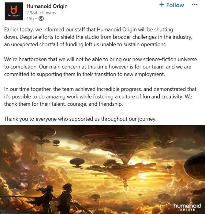 Cancelado el nuevo juego del creador de Mass Effect - El veterano de BioWare Casey Hudson ha cerrado su estudio Humanoid Origin-2 Cancelado el nuevo juego del creador de Mass Effect - El veterano de BioWare Casey Hudson ha cerrado su estudio Humanoid Origin-2
